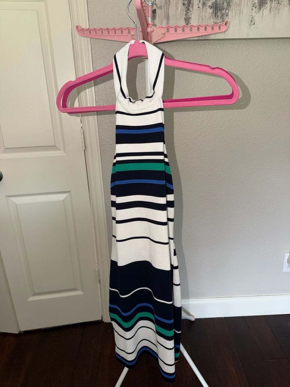 Windsor Striped Halter Mini Bodycon Dress